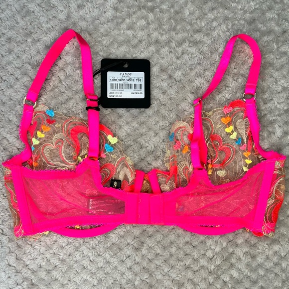 ***SOLD*** 💖⚡️💥 Honey Birdette Candy Pink Bra 💥⚡️💖 AU 12DD / US 34DDD/E BNWT - Picture 7 of 16